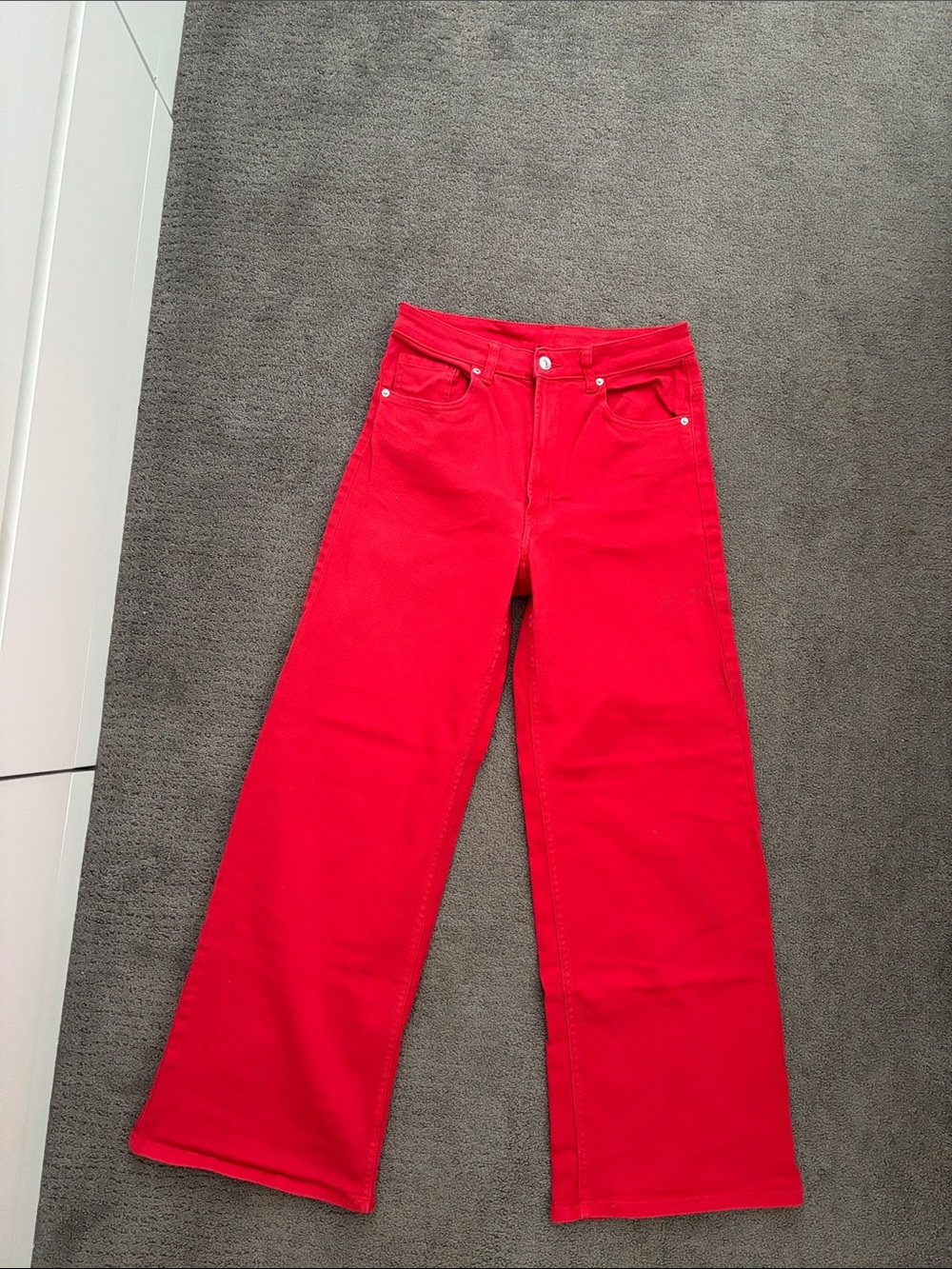 Divided Bold Red Wide-Leg Jeans